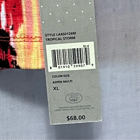 Laura Ashley NWT Tropical Storm Tunic Top Size XL Aspen Multi 3/4 Sleeve Artsy - Picture 8 of 16